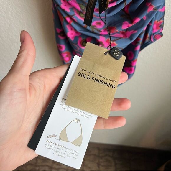 VIX PAULA HERMANNY Fiore Bia Ruched Floral-Print Halterneck Swimsuit Cobalt Blue - Picture 11 of 13